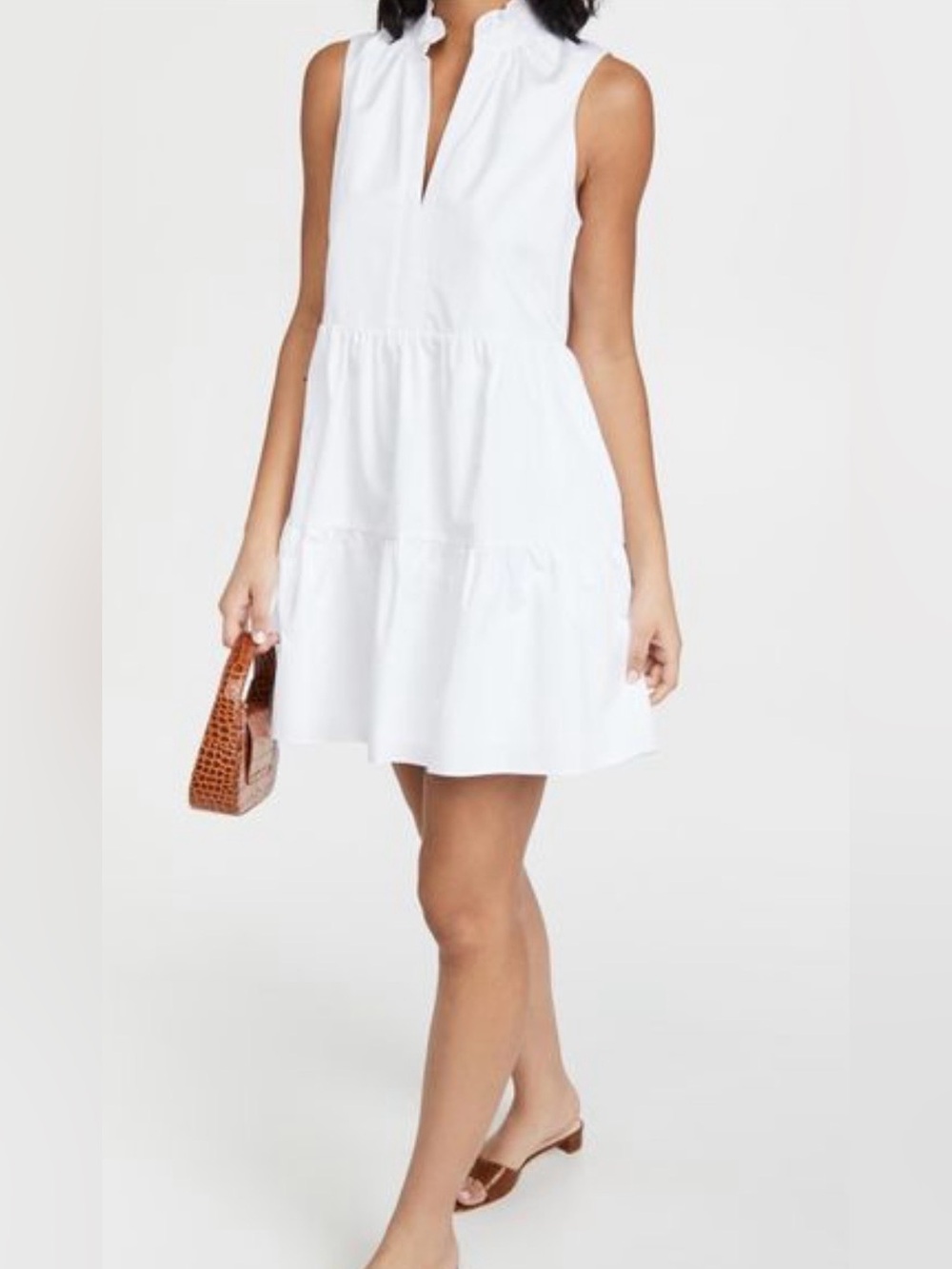 Amanda Uprichard NWT Sleeveless Saffron Babydoll Tiered Ruffle Mini Dress